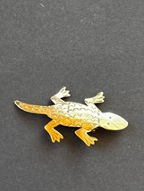 Vintage Small Etched Nonmagnetic Silver ALLIGATOR Crocodile Brooch Pin – 1 and 7 - £11.93 GBP