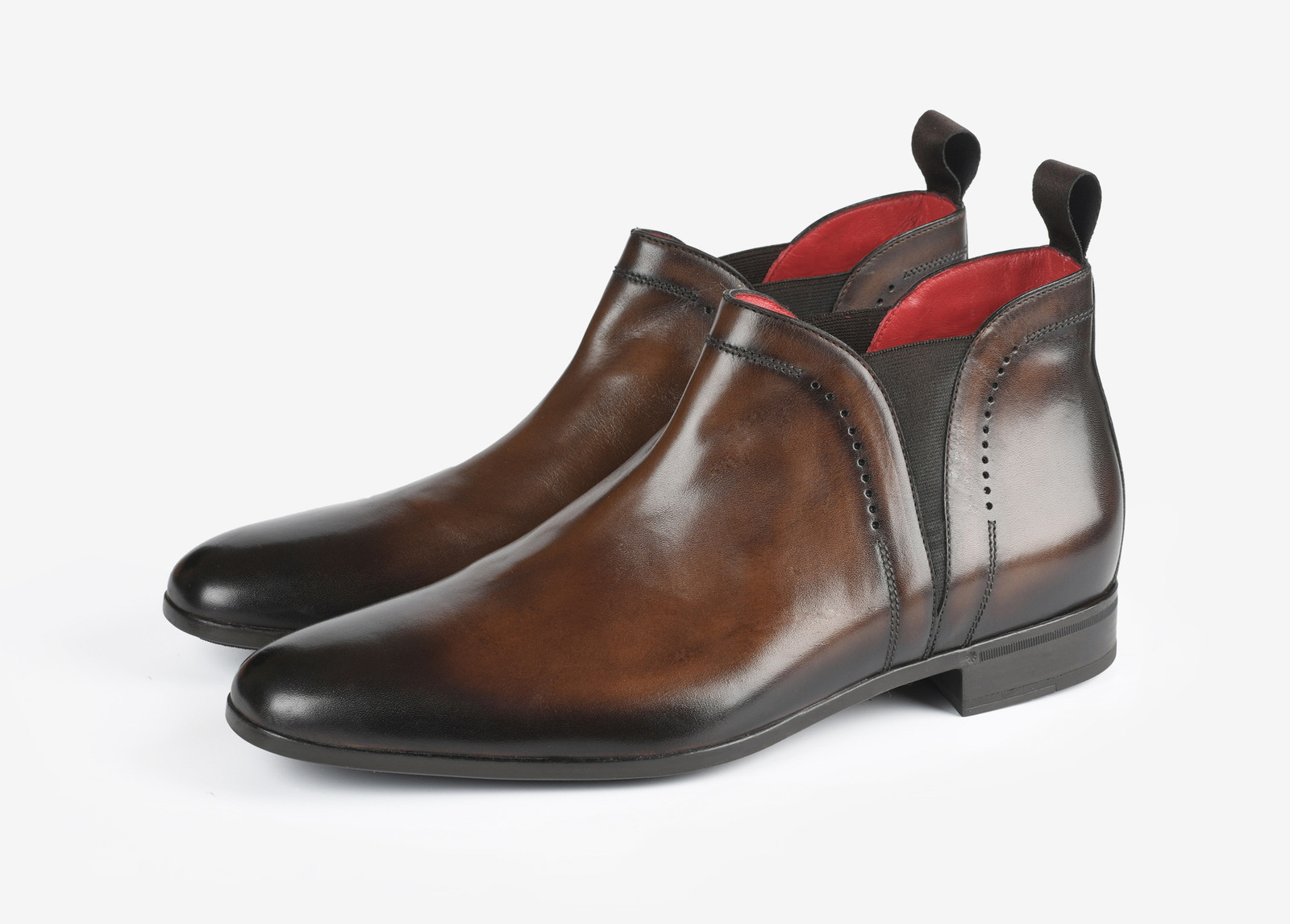 New Handmade square shape brown Boot, Men high quality leather boots