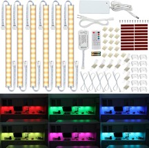 Litever Under Cabinet Led Lighting Kit. Rgb Color &amp; Bright Warm White Light. - £60.33 GBP