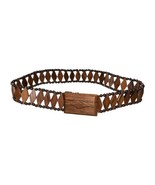 Unbranded Womens Brown Wooden Beaded Diamond Wood Belt Street Wear Size ... - $23.75