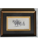 Framed Print Signed Clark Goff Farmer with Plow and Mules 9.5 x 7&quot; - £31.07 GBP