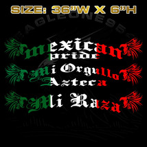 1x MEXICAN FLAG DECAL - MEXICO FLAG DECAL MI RAZA - $23.95