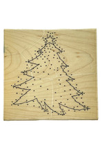 Annette Adams Watkins Rubber Stamp Christmas Tree Wood Mounted Large 4x4 in. - £11.58 GBP