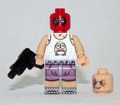 Deadpool white T-shirt and shorts Marvel Movie Building Minifigure Bricks US - £5.53 GBP
