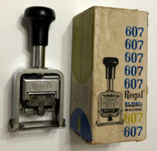 BOSTITCH Regal #607 Six Wheel Numbering Machine Vintage Display Box 5 1/2&quot; - £13.69 GBP