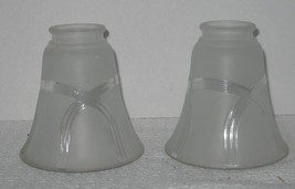 2 Matching Frosted Glass Small Table Ceiling Lamp Parts Light Shades EUC - $18.81