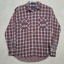 Pendleton Mens Shirt Size L Large Long Sleeve Red Plaid Casual Button Up - £22.27 GBP