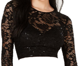 Bee Darlin Juniors Cropped Lace Top,Black,5-6 - £69.69 GBP