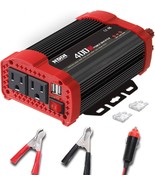 400W Car Power Inverter, Dc 12V To 110V Ac Converter, 2 Charger Outlets,... - $917.79 MXN