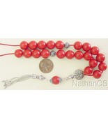 GREEK KOMBOLOI RED CORAL AND STERLING SILVER - £137.27 GBP