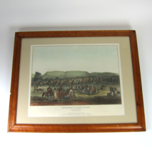 McKenney &amp; Hall Hand Colored Print Encampment Of Piekann Indians Antique Framed - £390.91 GBP