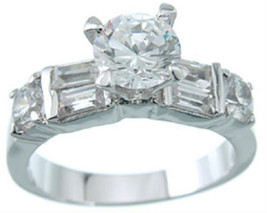 Womens Size 9 Cubic Zirconia Engagement Ring Sterling Silver 2.25 Ct - £10.04 GBP