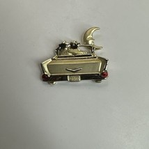 AJC Cats Pin Brooch Cadillac Drive In Car Moon Signed VTG Love Classic R... - $22.17 CAD
