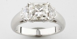 2.50 Carat Princesse Coupe 3 Pierre Diamant Platine Fiançailles Bague Av... - £16,414.66 GBP