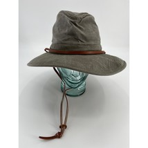 Dorfman Pacific Vintage Canvas Fedora Outdoor Hat Sz L Khaki Green Snap ... - $19.60