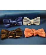 BOW TIES Set of four solid color (Black, Pink, Light Blue and Navy Blue - £27.69 GBP