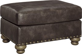 Signature Design by Ashley Nicorvo Traditional Faux Leather Ottoman with, Brown - £287.40 GBP