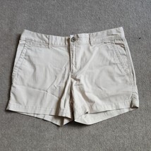 Banana Republic Midi Chino Shorts Womens Size 4 Beige Cotton Stretch - £17.40 GBP