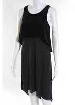 All Saints Black Silk Overlay Asymmetrical Hem Dress Sleeveless 0 extra ... - $49.49