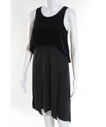 All Saints Black Silk Overlay Asymmetrical Hem Dress Sleeveless 0 extra ... - £39.56 GBP