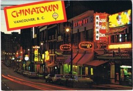 Postcard Chinatown At Night Vancouver BC - £2.24 GBP