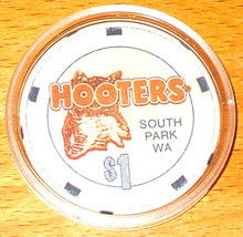 (1) $1. Hooters Casino Chip - South Park, Washington - 2009 - $7.95