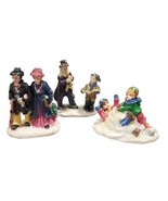 Miniature Winter Snow Playing Country Christmas Village Figurines 2&quot;x2&quot; ... - $30.14 CAD