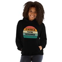 Board Gaming Hoodie | I&#39;d Rather Be Playing Backgammon Unisex Hoodie Black - £25.40 GBP+
