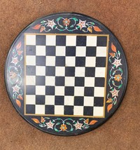 12&quot; Round black Marble table top Petra Dura &amp; Semi Precious stone  - $499.00