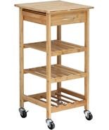 Bamboo Kitchen Trolley By Oceanstar Design Group, Natural. - $79.99