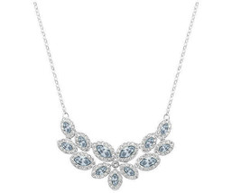 Authentic Swarovski Baron Small Necklace, Blue in Rhodium - £87.66 GBP