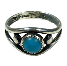 Vintage BELL TRADING POST Sterling Silver Turquoise Ring 6.5 Southwestern Style - $29.00