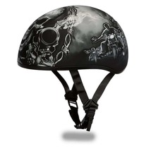 Daytona Helmets Skull Cap- W/ GUNS Vespa DOT Motorcycle Helmet D6-G - £71.74 GBP