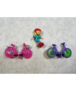 POLLY POCKET 1994 OUT N ABOUT POLLY ON THE GO FIGURE AND BIKES - $18.32 CAD