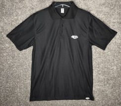 BT Battle Tested Polo Shirt Men Large Black Logo Striped Pattern Rugby A... - £7.85 GBP
