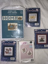 Lot of 5 Counted Cross Stitch Stars-N-Stitches  Bunnies Robin Eggs - $19.79