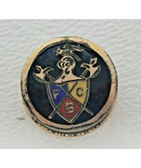 Knights of Pythias Screw Pin Coat of Arms Black Gold Blue Red Yellow Vin... - $11.35