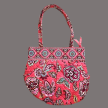 Vera Bradley Pink Paisley Tote Shoulder Bag With Coin Lipstick Pouch Unused image 2