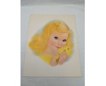 Vintage Little Blonde Girl Holding Flowers Art Print 11&quot; X 14&quot; - £51.27 GBP