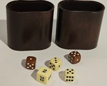Backgammon Replacement Shaker Cups Brown with 4 Dice &amp;  Doubling Die - $24.18