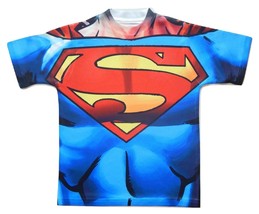 Superman Justice League Dc 2-Sided Sublimated Costume Tees T-Shirt Boys 4-5 - £13.25 GBP