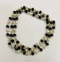 Schwarze TULSI TULASI Mala mit Perlen aus 925er Sterlingsilber, 23 Zoll,... - $37.23
