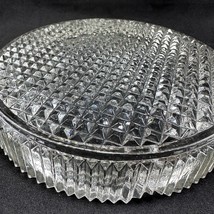 VTG LG Lead Crystal 4 Slot Ashtray Cigars Round Diamond Cut Heavy Glass - $26.77