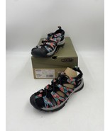 KEEN Whisper Black Multi Women&#39;s Sandals 5.5 Floral Looking Print Hiking... - £64.05 GBP
