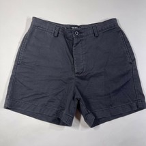 Vintage Ralph Lauren Polo Sport Shorts Womens 10 Navy Blue Gray Plain Front - £14.64 GBP