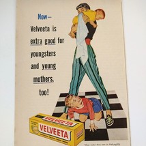 1958 Mom Happy Chaotic Kids B&amp;W Floor Velveeta Original Retro Vtg PRINT AD - $14.84