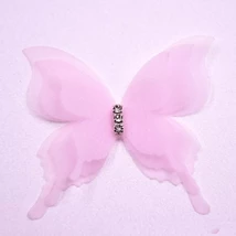 Fashion 3D Organza Butterfly Rhinestone Handmade Craft Clip Earrings -20... - $3.26