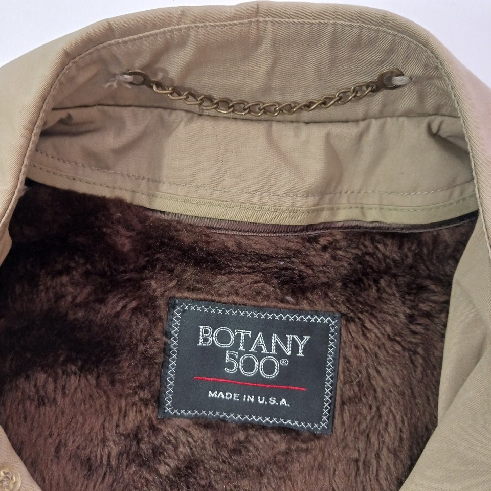 Botany 500 Men's Tan/Khaki Removable Liner Coat Size 40 Reg Made In USA Item image 4