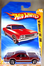 2010 Hot Wheels #44 New Models 44/44 &#39;67 CHEVELLE SS 396 Dark Red Variant w/5 Sp - £9.04 GBP