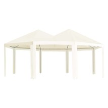 Outdoor Gazebo Cream PA-coated polyester, powder-coated steel Large - $8,045.66 MXN